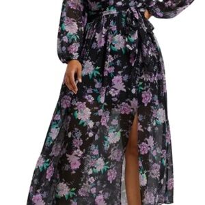 River Island Floral Maxi Dress - Black and Purple